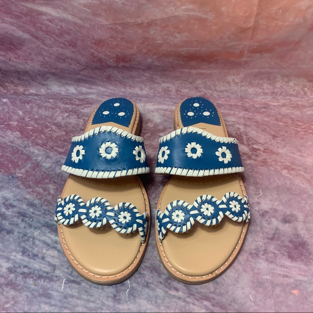 Jack Rogers Women’s Caroline Flat Blue Sandals size 7.5